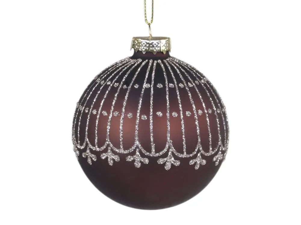 Online Chic Antique Weihnachtskugel mit Glitzer Streifenmuster