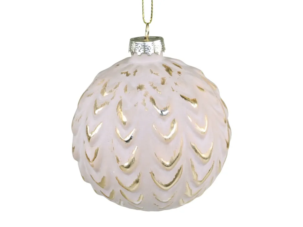 Discount Chic Antique Weihnachtskugel mit Goldmuster Fleche