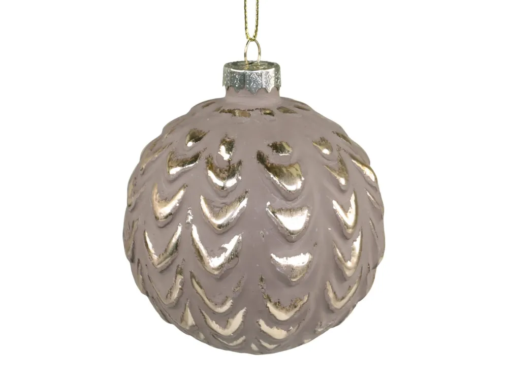 Discount Chic Antique Weihnachtskugel mit Goldmuster Fleche