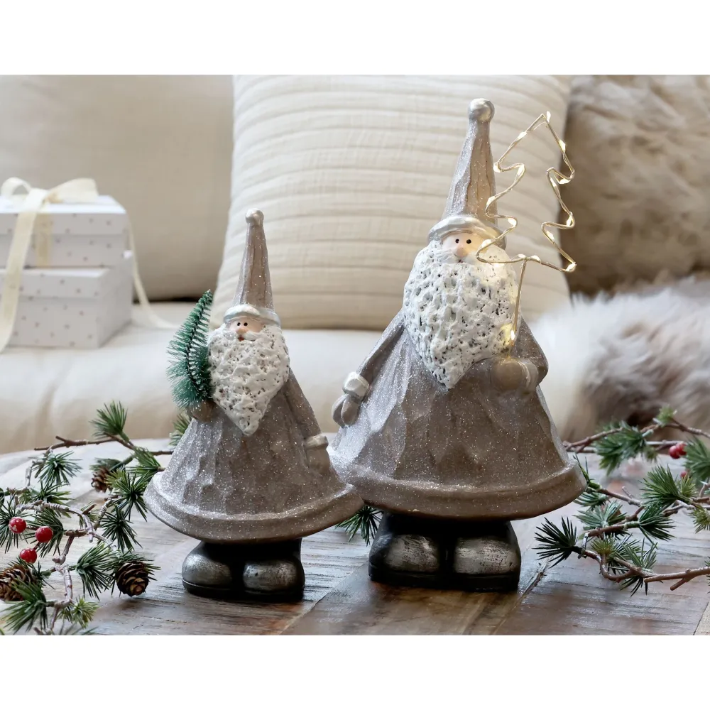 Hot Chic Antique Weihnachtsmann mit LED Baum 2er-Set