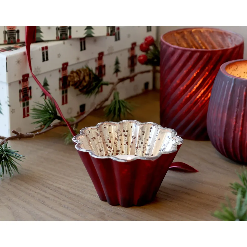 Chic Antique Windlicht Antique Cherry in Kelchform