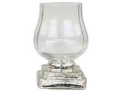 Sale Chic Antique Windlicht auf silbernem Fuss