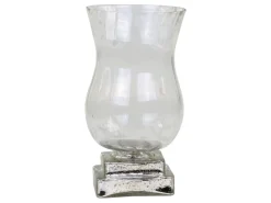 Sale Chic Antique Windlicht auf silbernem Fuss