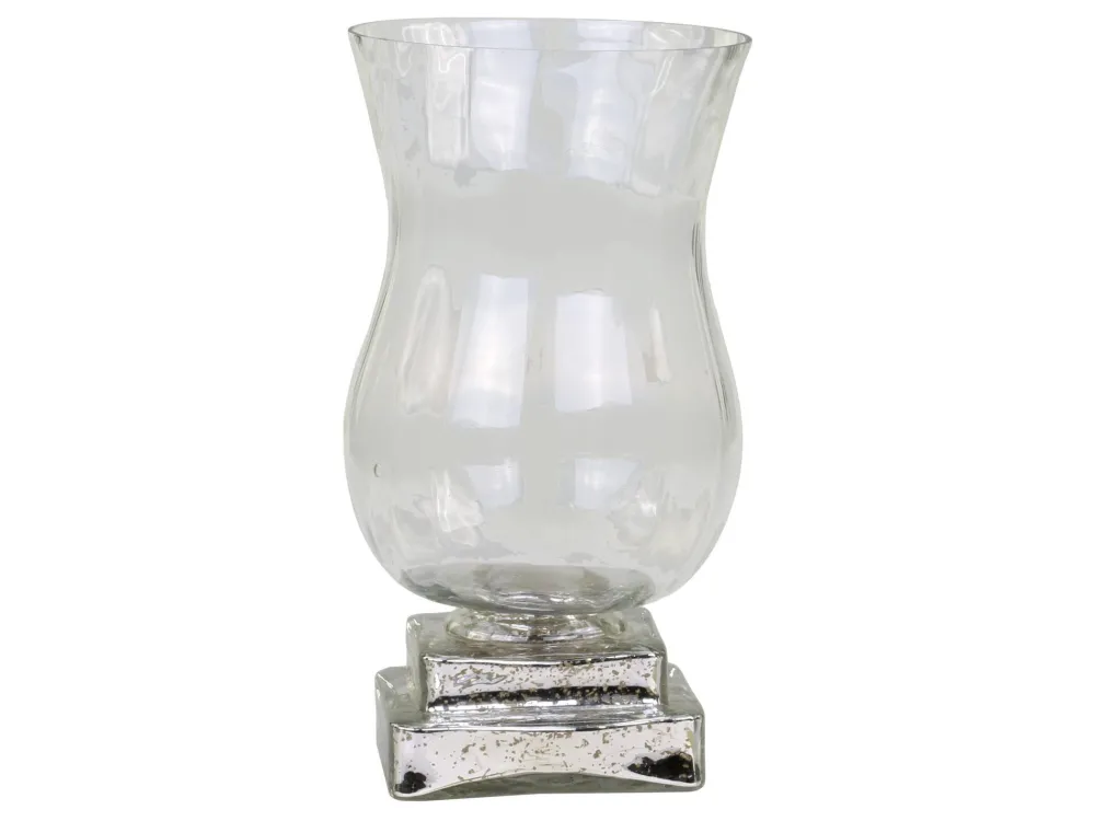 Sale Chic Antique Windlicht auf silbernem Fuss