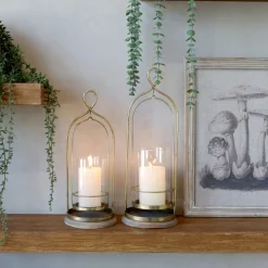 Sale Chic Antique Windlicht mit Glas