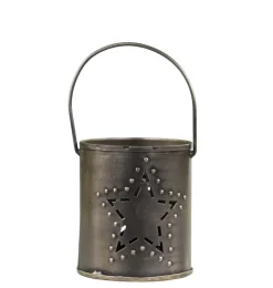 New Chic Antique Windlicht mit Henkel und Sternendekor