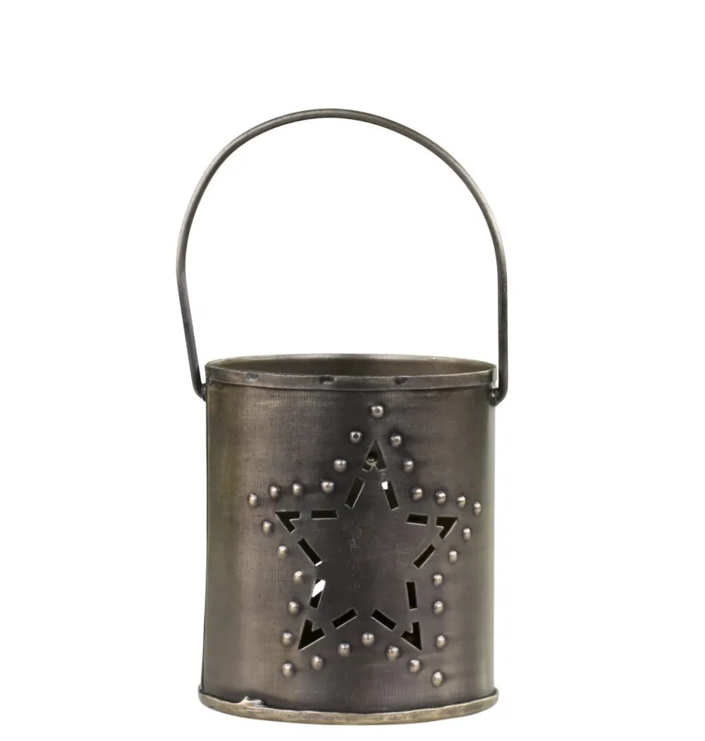 New Chic Antique Windlicht mit Henkel und Sternendekor
