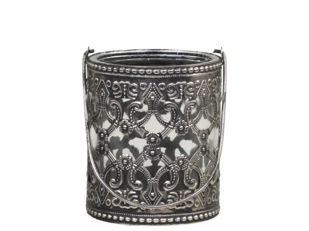 Clearance Chic Antique Windlicht mit Henkel und royalem Muster