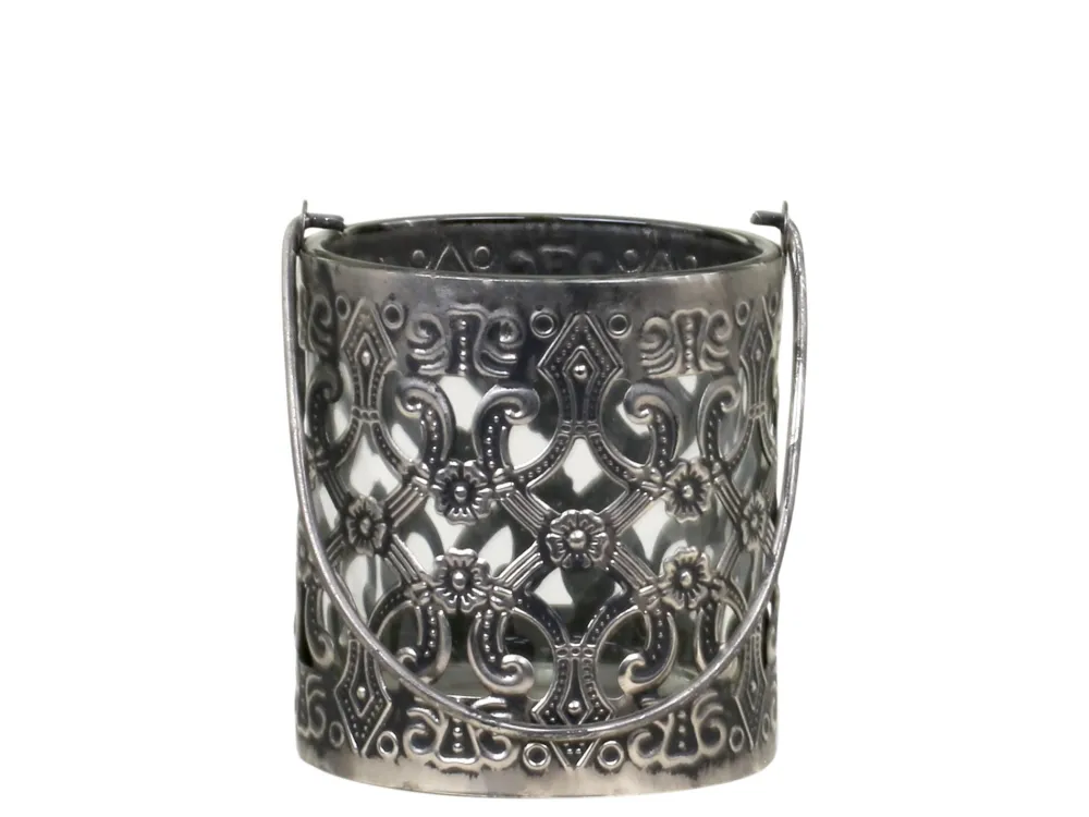 Clearance Chic Antique Windlicht mit Henkel und royalem Muster