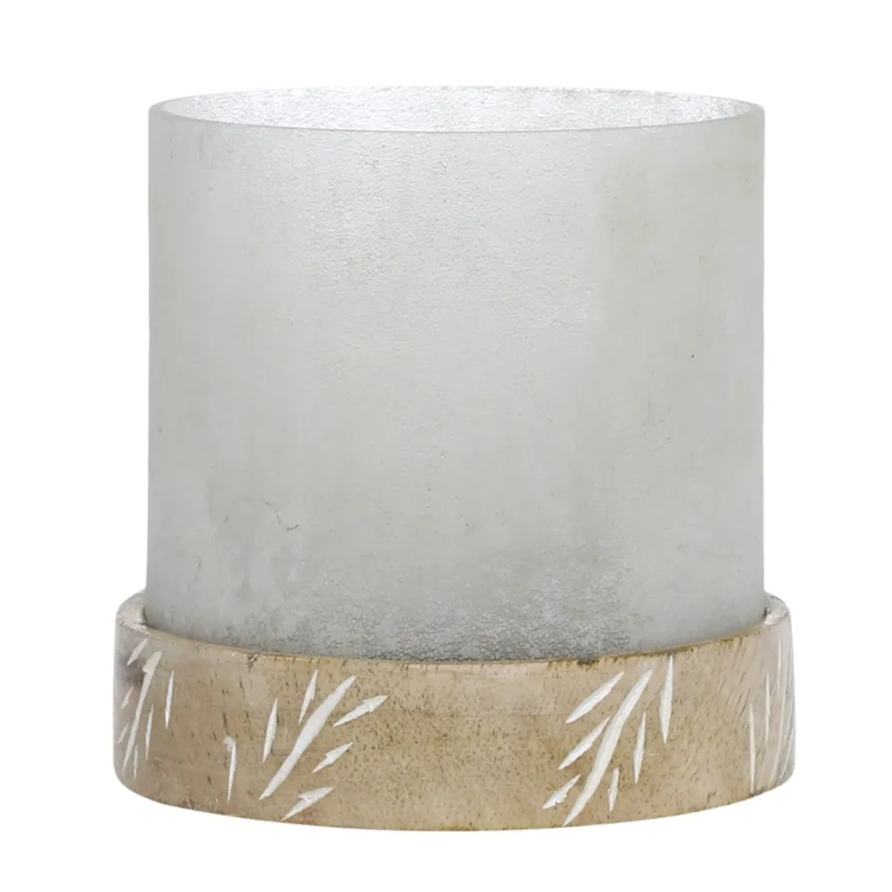 Discount Chic Antique Windlicht mit Mangoholz