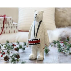 Sale Chic Antique Winterliche Bären Figur mit Trommel
