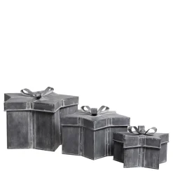 Online Chic Antique Winterliches Geschenkbox 3er-Set mit Schleife