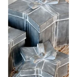 Online Chic Antique Winterliches Geschenkbox 3er-Set mit Schleife