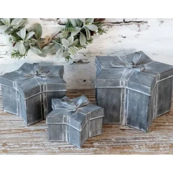 Online Chic Antique Winterliches Geschenkbox 3er-Set mit Schleife