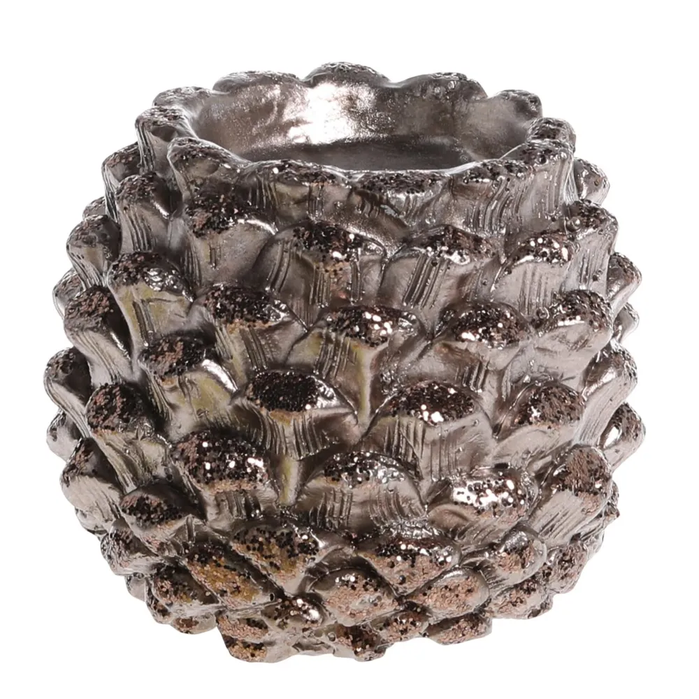 Hot Chic Antique Zapfen Teelichthalter mit Glitzer