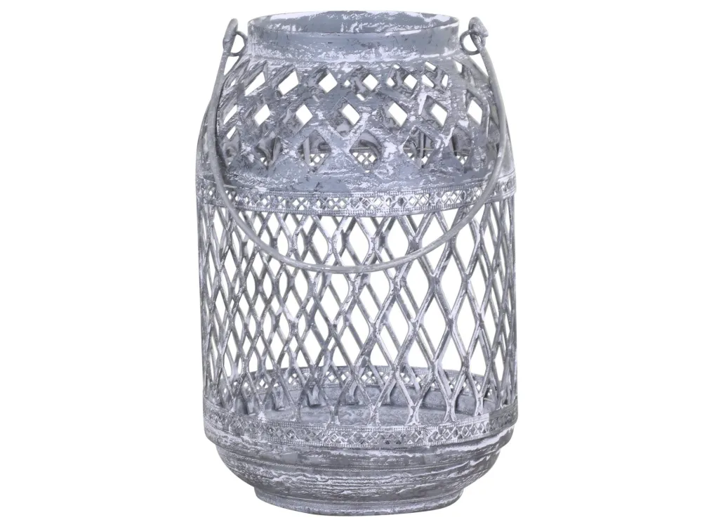 Hot Chic Antique Zink Laterne mit Muster