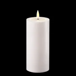 Sale Deluxe Homeart LED Real Flame Outdoor Stumpenkerze weiß