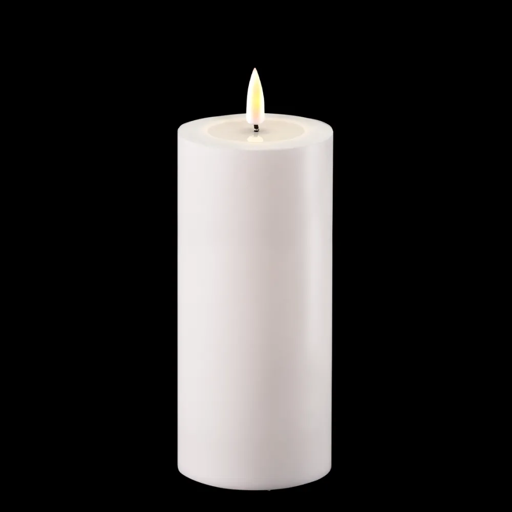 Sale Deluxe Homeart LED Real Flame Outdoor Stumpenkerze weiß