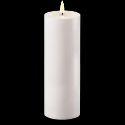 Sale Deluxe Homeart LED Real Flame Outdoor Stumpenkerze weiß