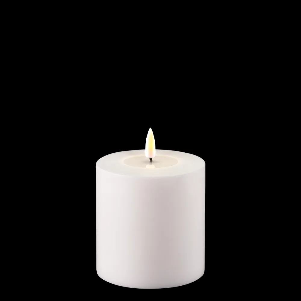 Sale Deluxe Homeart LED Real Flame Outdoor Stumpenkerze weiß