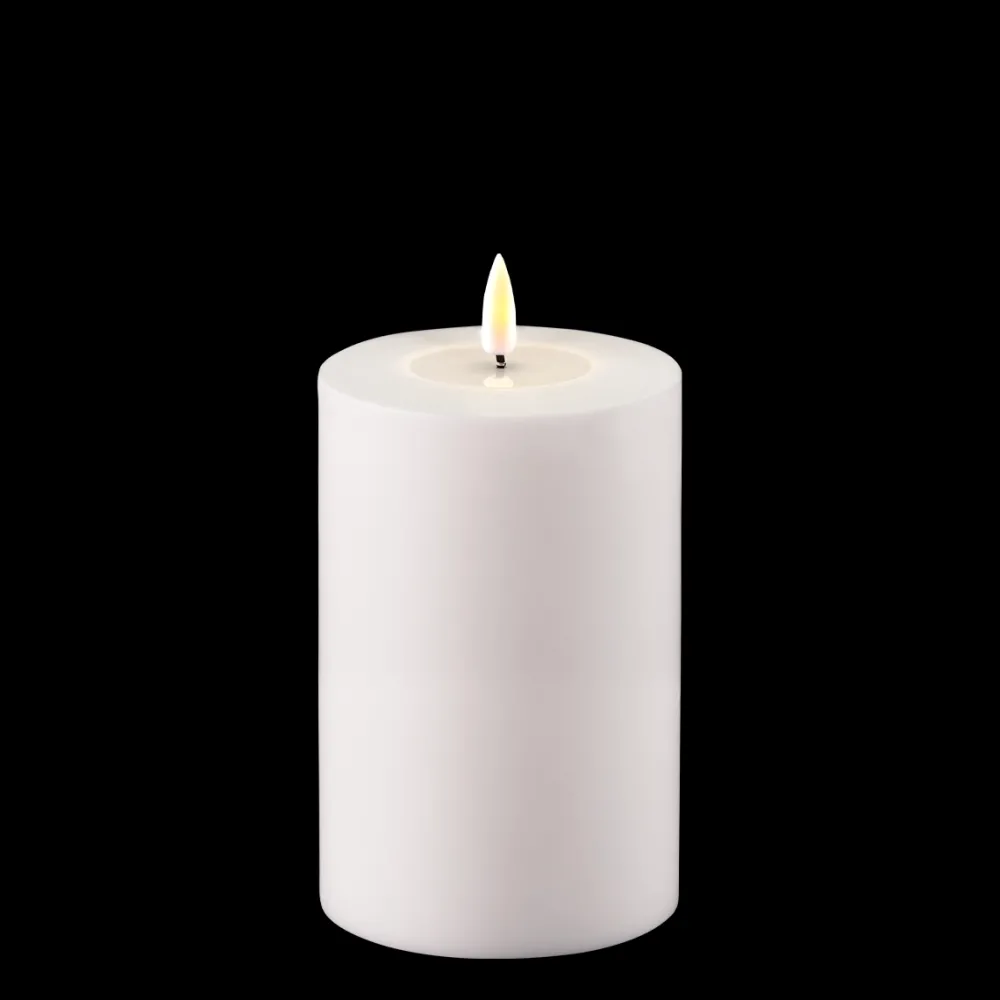 Sale Deluxe Homeart LED Real Flame Outdoor Stumpenkerze weiß