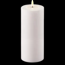 Sale Deluxe Homeart LED Real Flame Outdoor Stumpenkerze weiß
