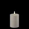 Outlet Deluxe Homeart LED Real Flame Outdoor Stumpenkerze grau