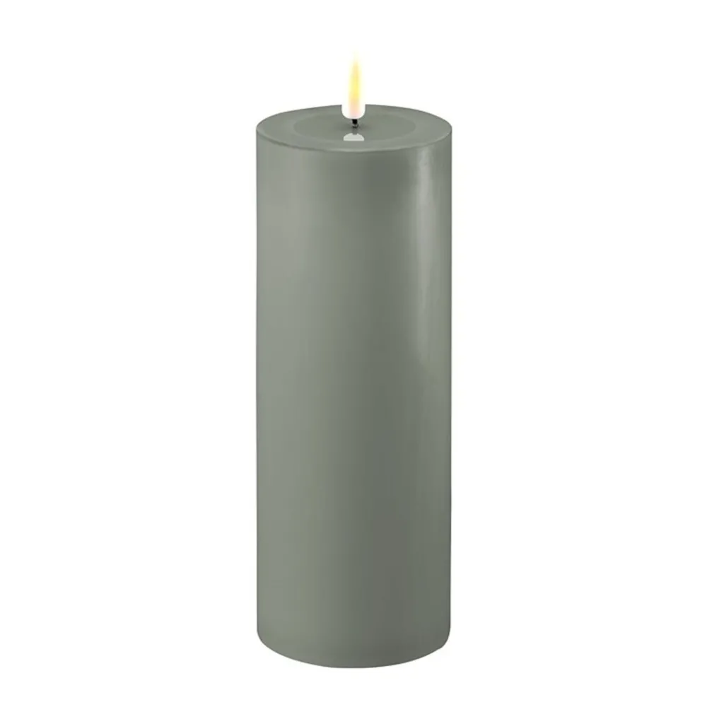 Discount Deluxe Homeart LED Stumpenkerze Real Flame salbei green