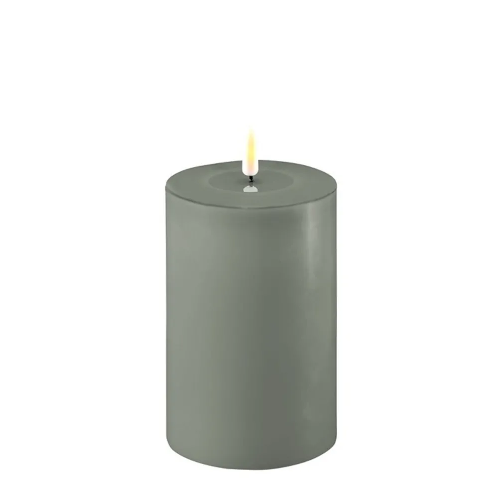 Discount Deluxe Homeart LED Stumpenkerze Real Flame salbei green