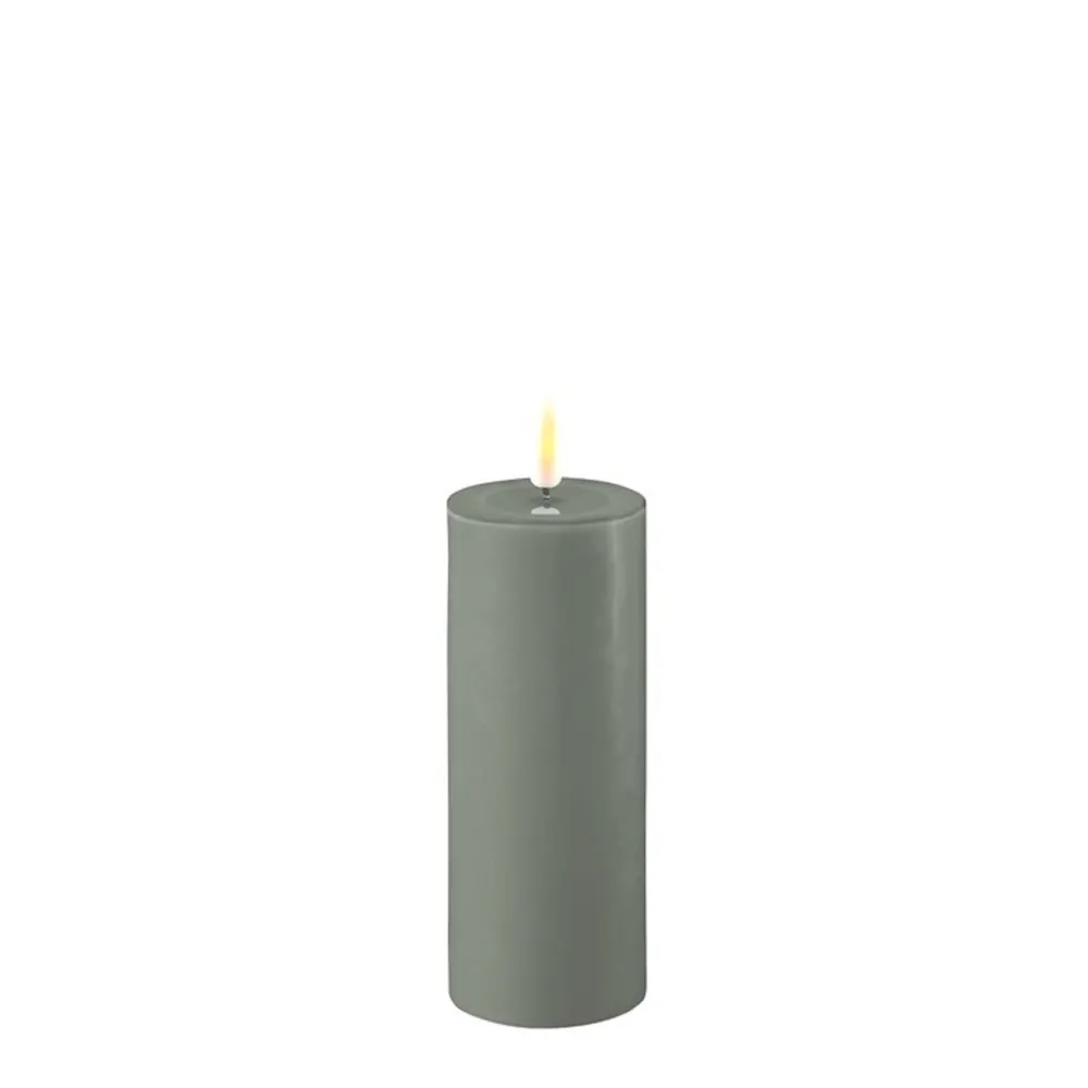 Discount Deluxe Homeart LED Stumpenkerze Real Flame salbei green