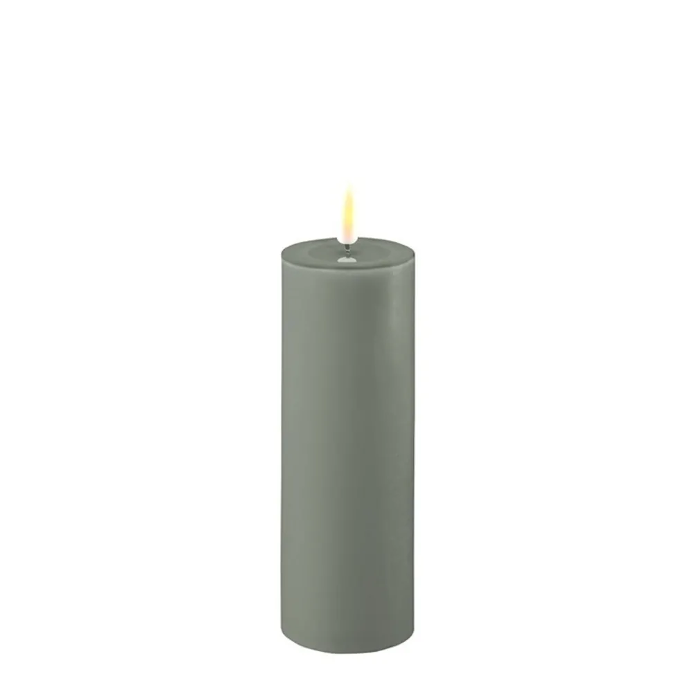 Discount Deluxe Homeart LED Stumpenkerze Real Flame salbei green