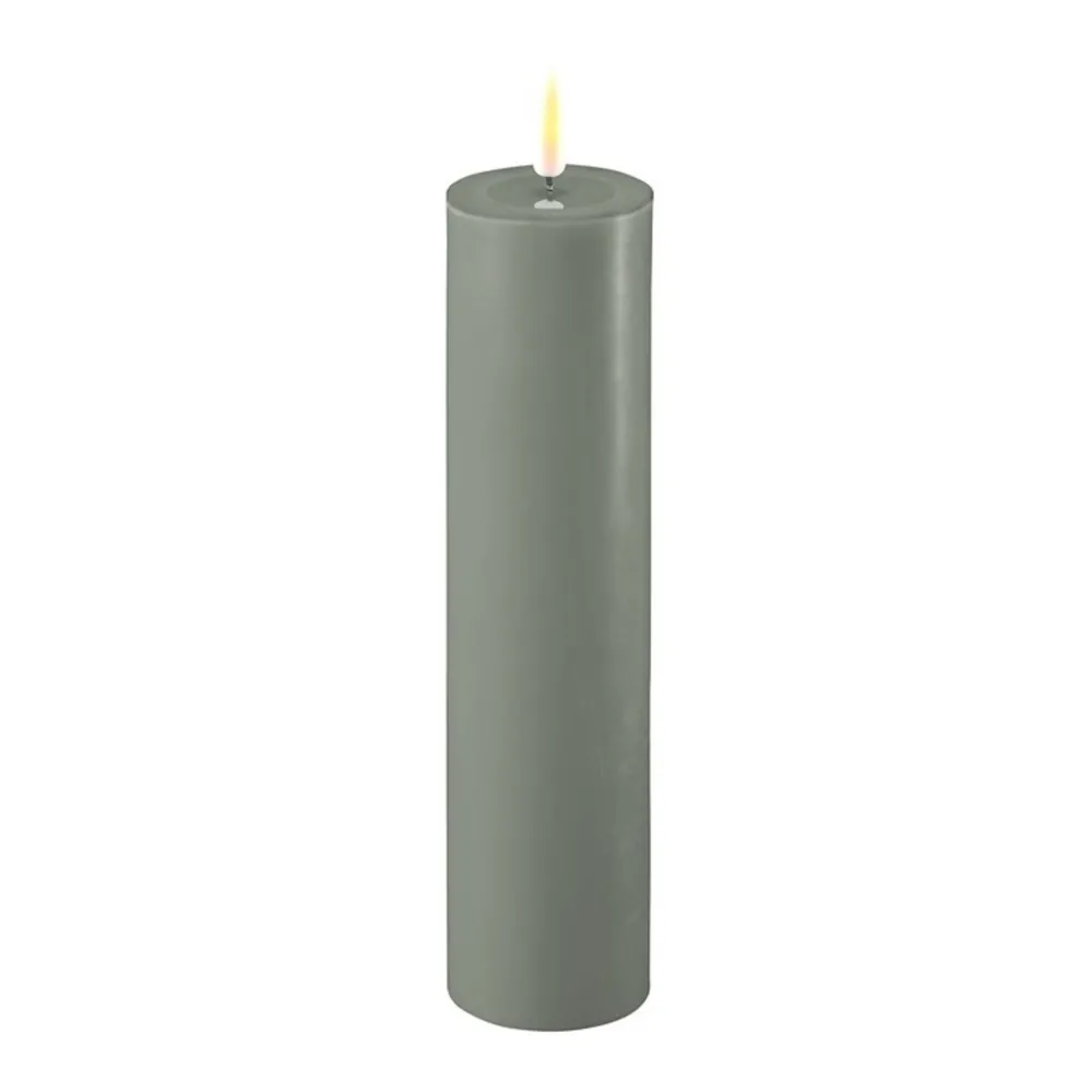 Discount Deluxe Homeart LED Stumpenkerze Real Flame salbei green