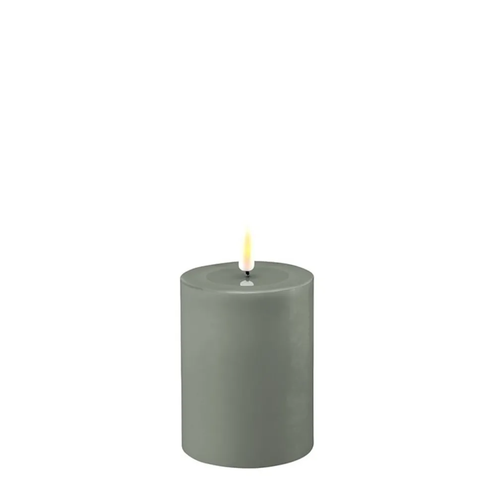 Discount Deluxe Homeart LED Stumpenkerze Real Flame salbei green