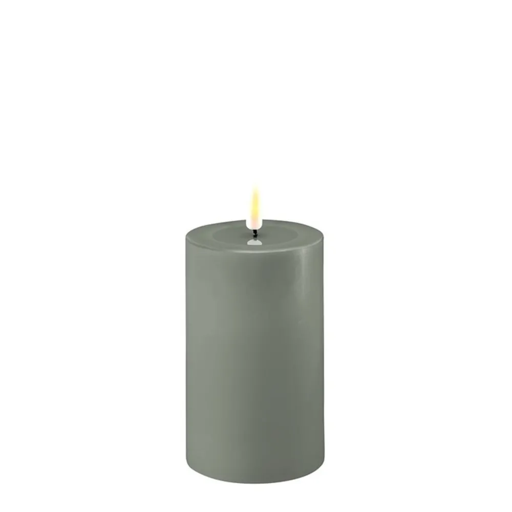 Discount Deluxe Homeart LED Stumpenkerze Real Flame salbei green