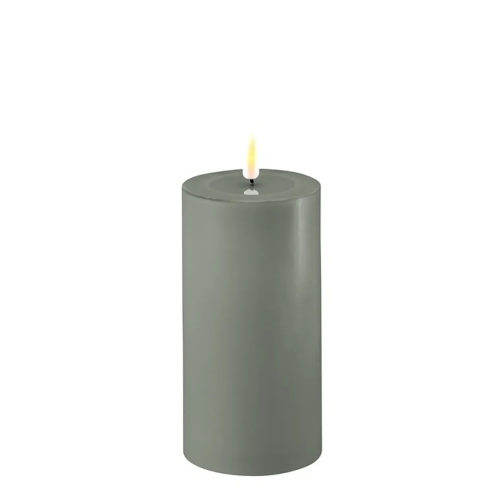 Discount Deluxe Homeart LED Stumpenkerze Real Flame salbei green