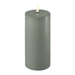 Discount Deluxe Homeart LED Stumpenkerze Real Flame salbei green