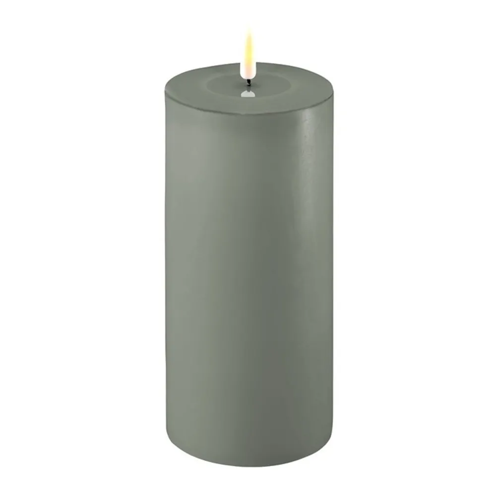 Discount Deluxe Homeart LED Stumpenkerze Real Flame salbei green