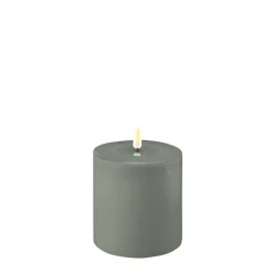 Discount Deluxe Homeart LED Stumpenkerze Real Flame salbei green