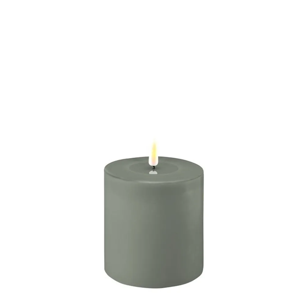 Discount Deluxe Homeart LED Stumpenkerze Real Flame salbei green