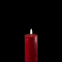 Outlet Deluxe Homeart LED Stumpenkerze Real Flame bordeaux