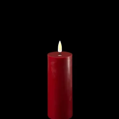 Outlet Deluxe Homeart LED Stumpenkerze Real Flame bordeaux