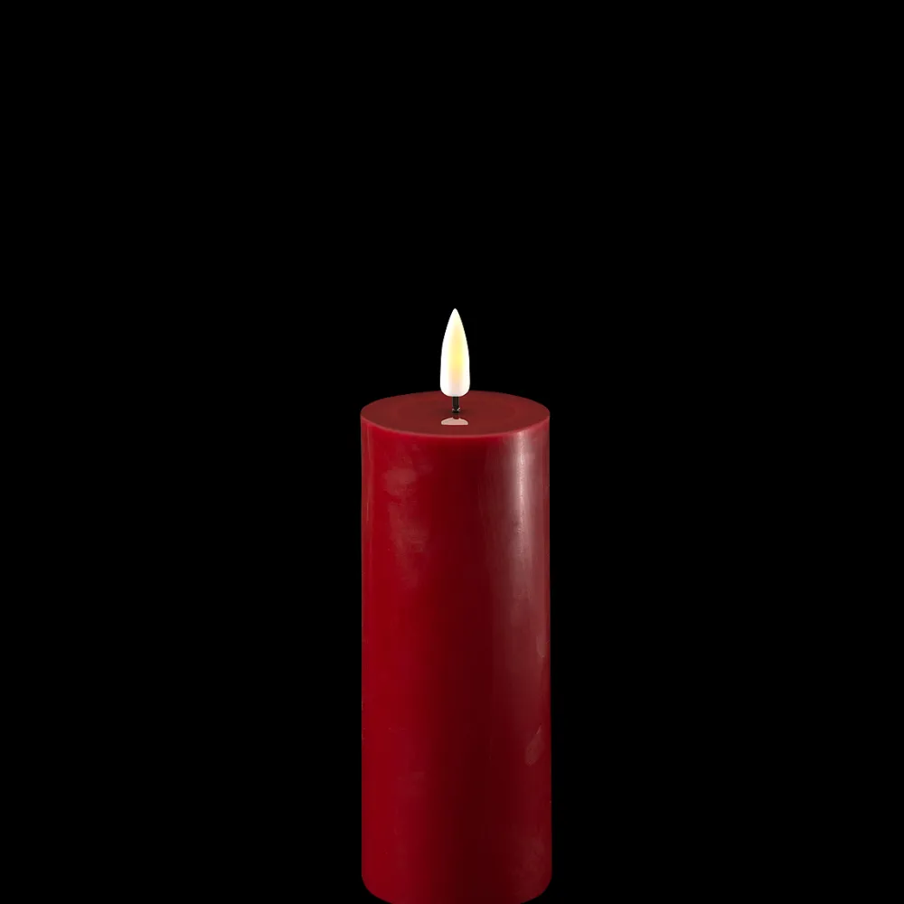 Outlet Deluxe Homeart LED Stumpenkerze Real Flame bordeaux