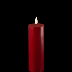 Outlet Deluxe Homeart LED Stumpenkerze Real Flame bordeaux