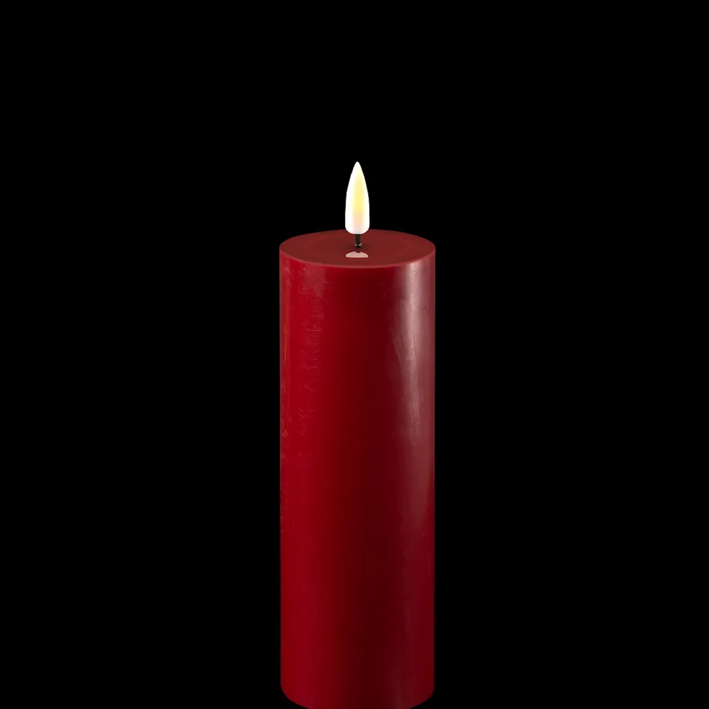 Outlet Deluxe Homeart LED Stumpenkerze Real Flame bordeaux