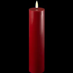 Outlet Deluxe Homeart LED Stumpenkerze Real Flame bordeaux