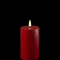 Outlet Deluxe Homeart LED Stumpenkerze Real Flame bordeaux