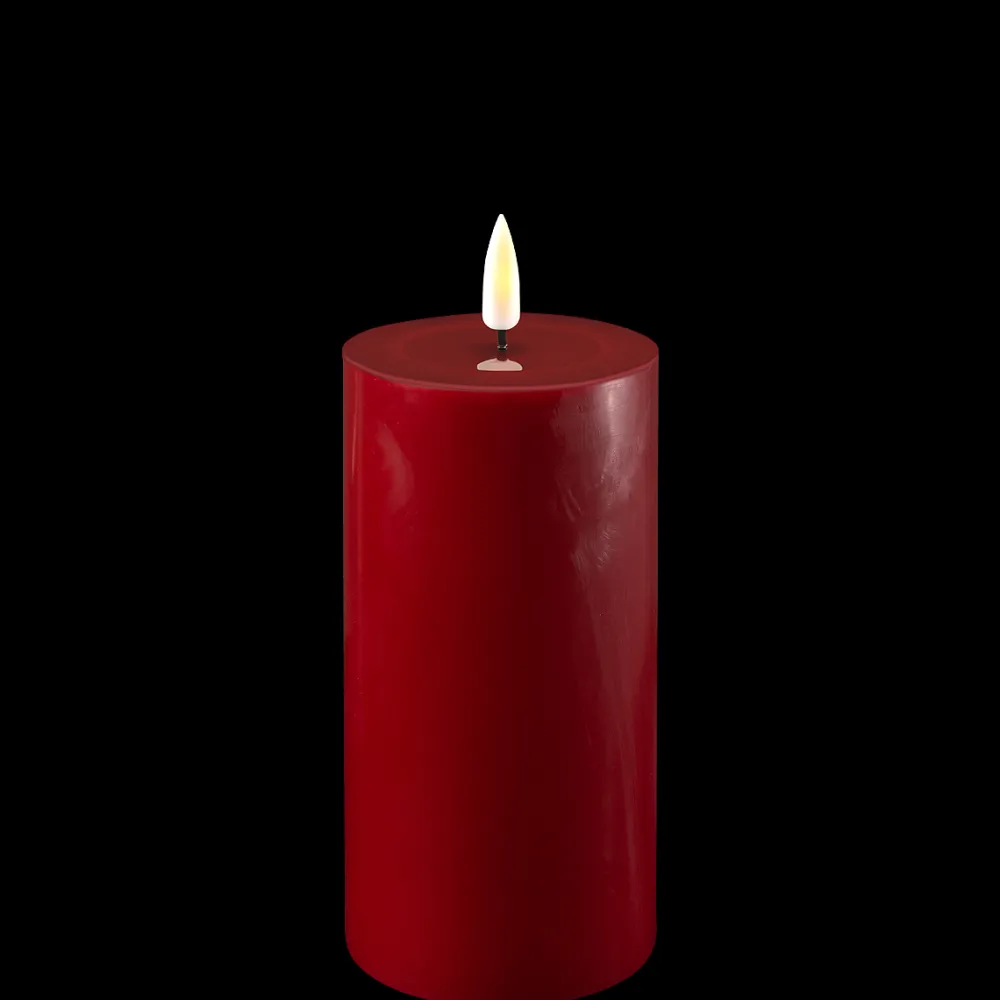 Outlet Deluxe Homeart LED Stumpenkerze Real Flame bordeaux