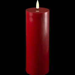 Outlet Deluxe Homeart LED Stumpenkerze Real Flame bordeaux