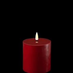 Outlet Deluxe Homeart LED Stumpenkerze Real Flame bordeaux
