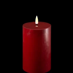 Outlet Deluxe Homeart LED Stumpenkerze Real Flame bordeaux